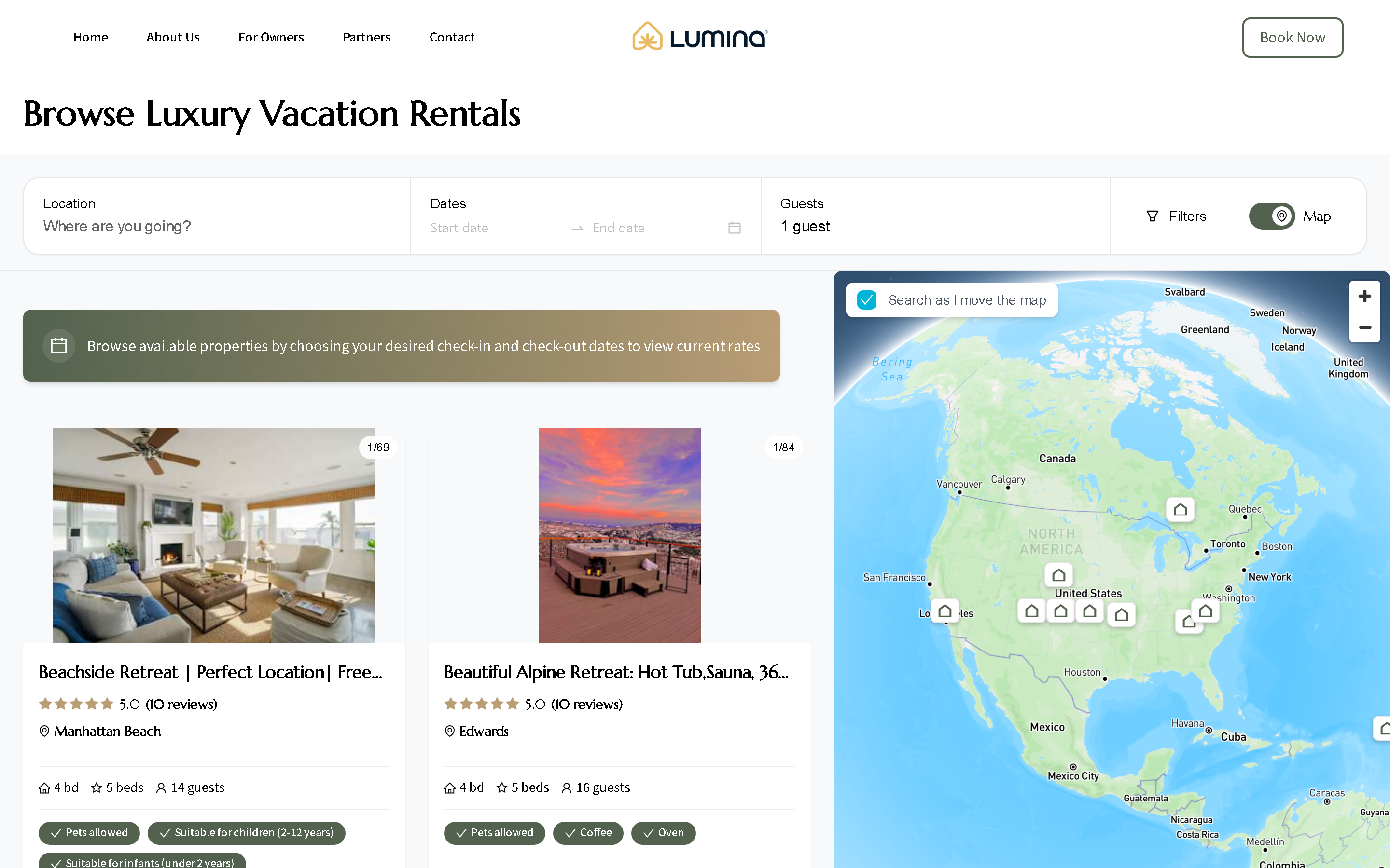 Lumina search page